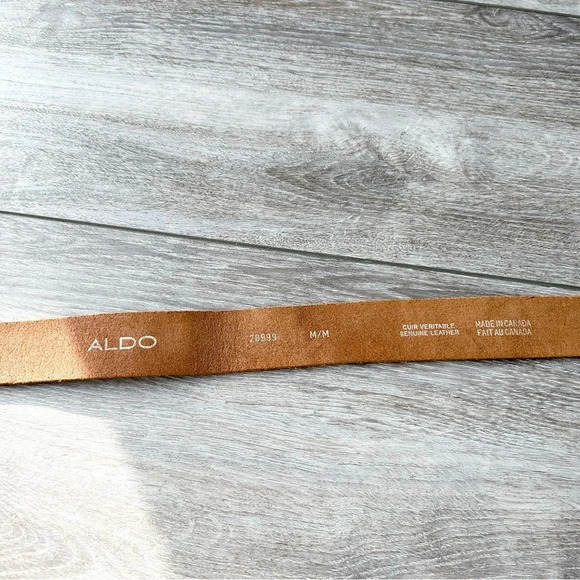 Aldo Rhinestones Distressed Leather Belt Made in Canada main image 9